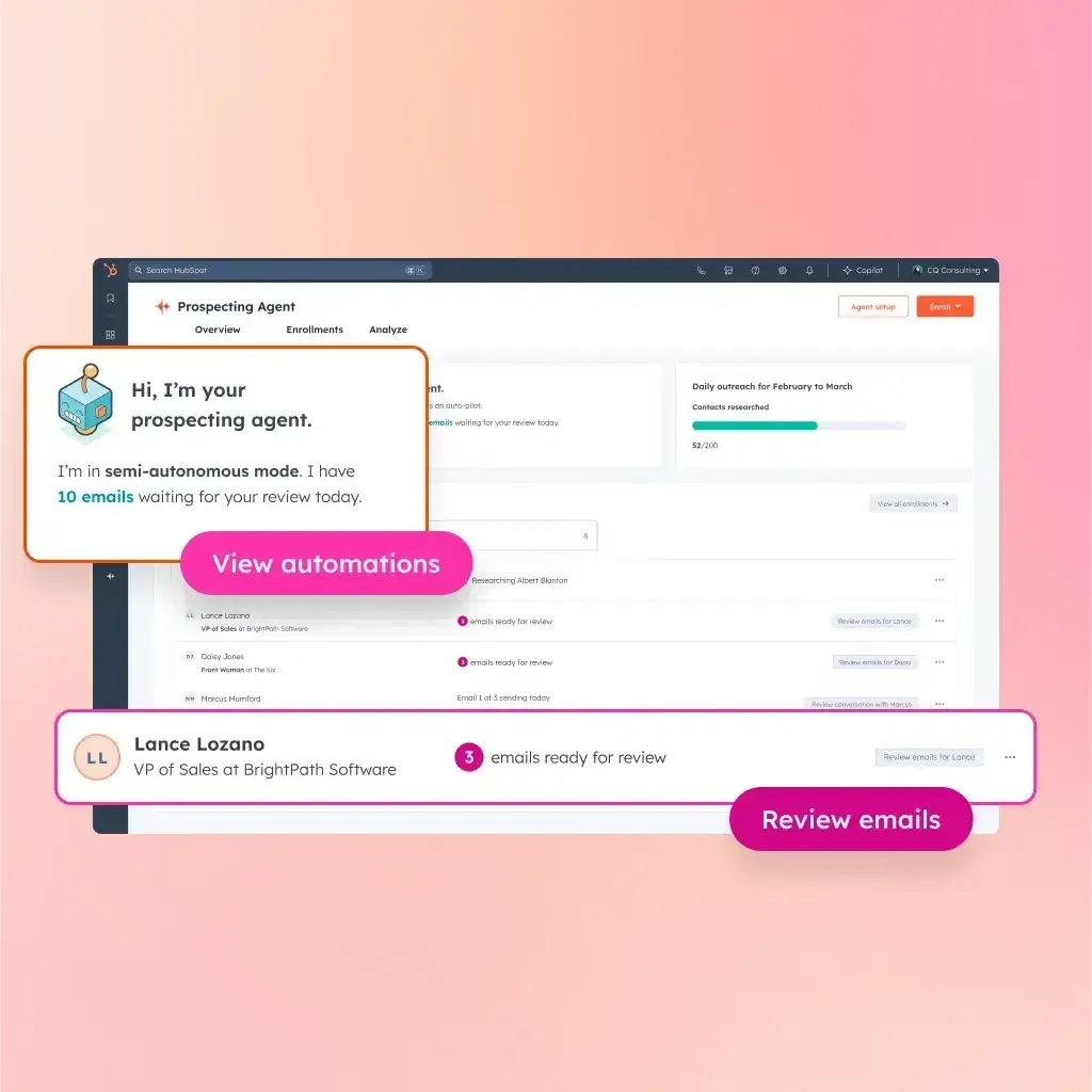 ai sales agents, hubspot