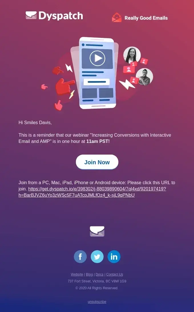 reminder email example, email sequence