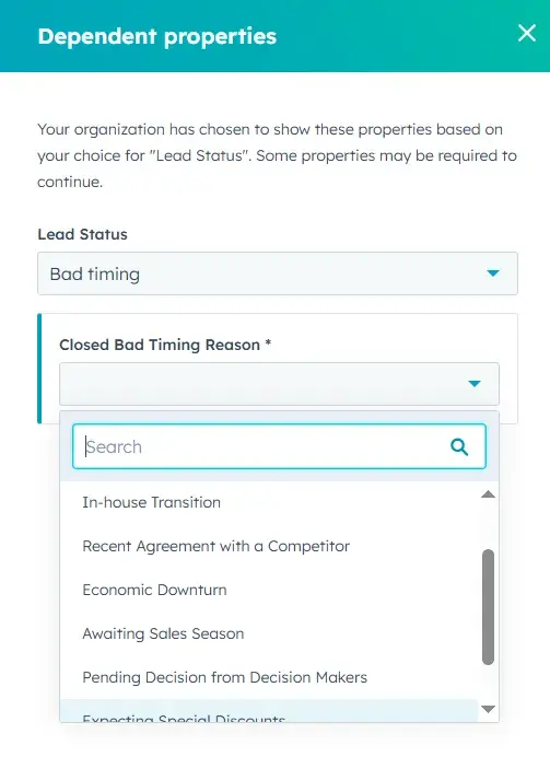 b2b sales experience: lead statuses further classification inside hubspot