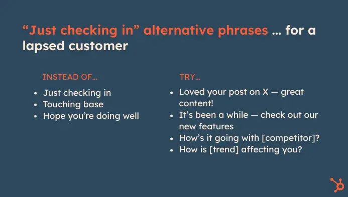 just checking in email alternatives for a lapsed customer