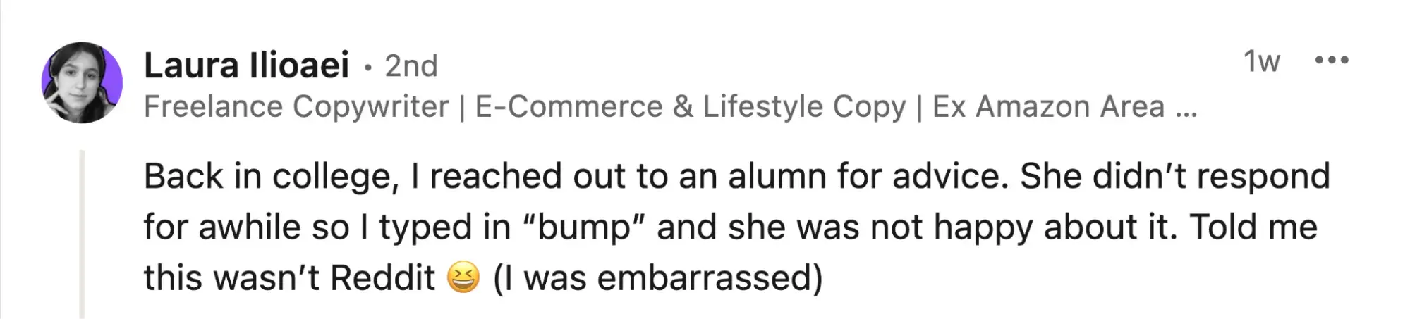 linkedin networking mistakes example