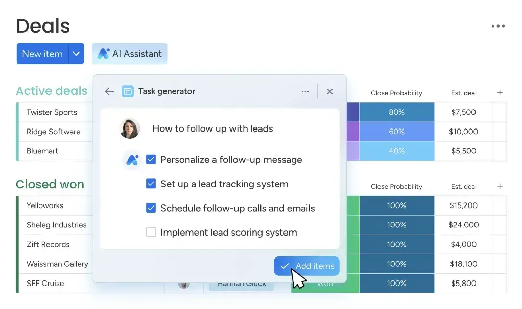 sales tracking tools, monday