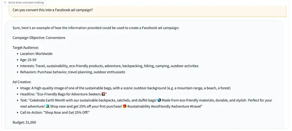 generative ai in marketing by meta