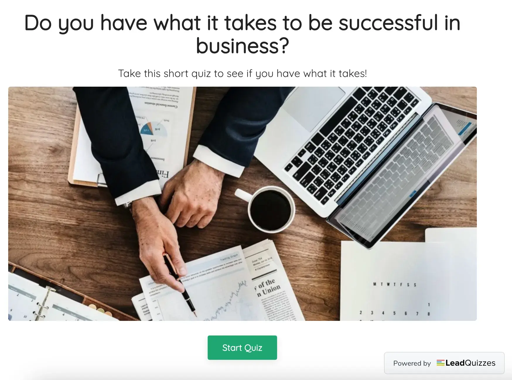 leadquizzes is a quiz maker that can be used as a b2b lead generation tool.https://www.leadquizzes.com/template/business-success-quiz-template/