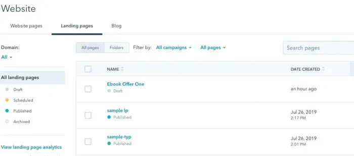 how to create a landing page; remember to name your template so you know where to find it