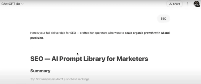 marketing prompt, prompt library