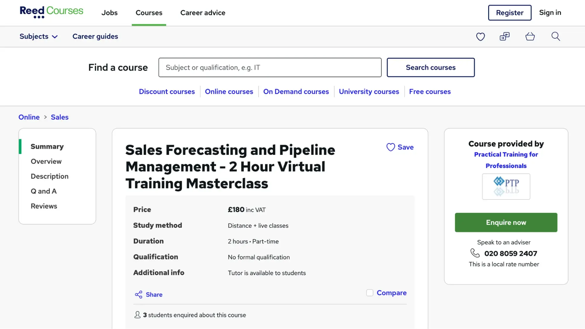 sales pipeline training, reed