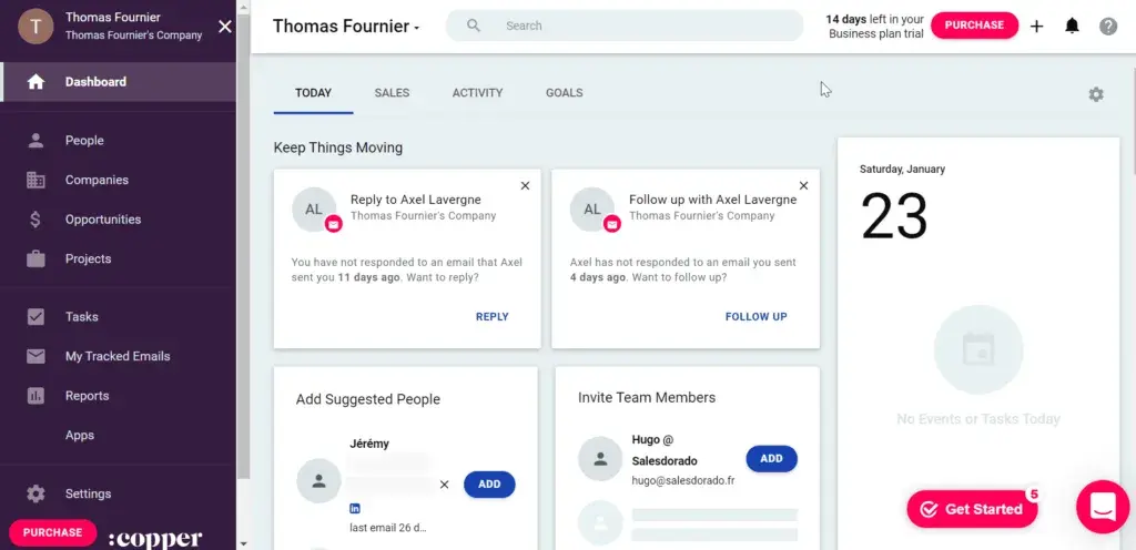 a screenshot of method's CRM user interface