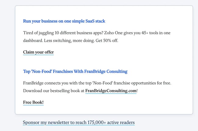 bonus pack in justin welsh’s article – lead magnet example