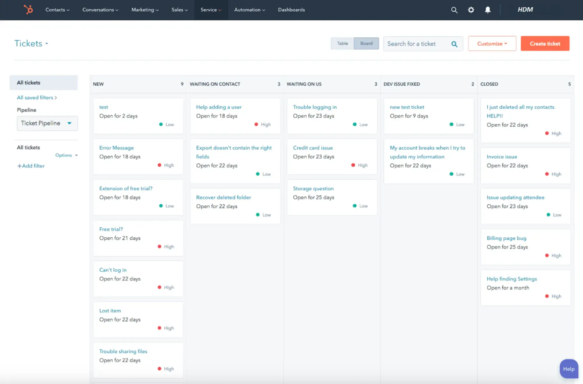 a screenshot of hubspot’s CRM user interface