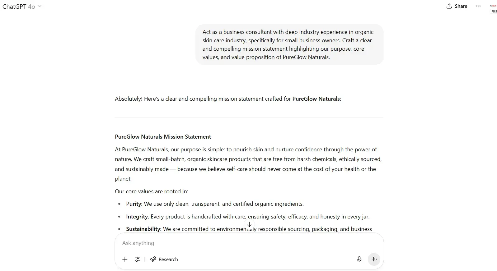 chatgpt prompts, prompt example for business