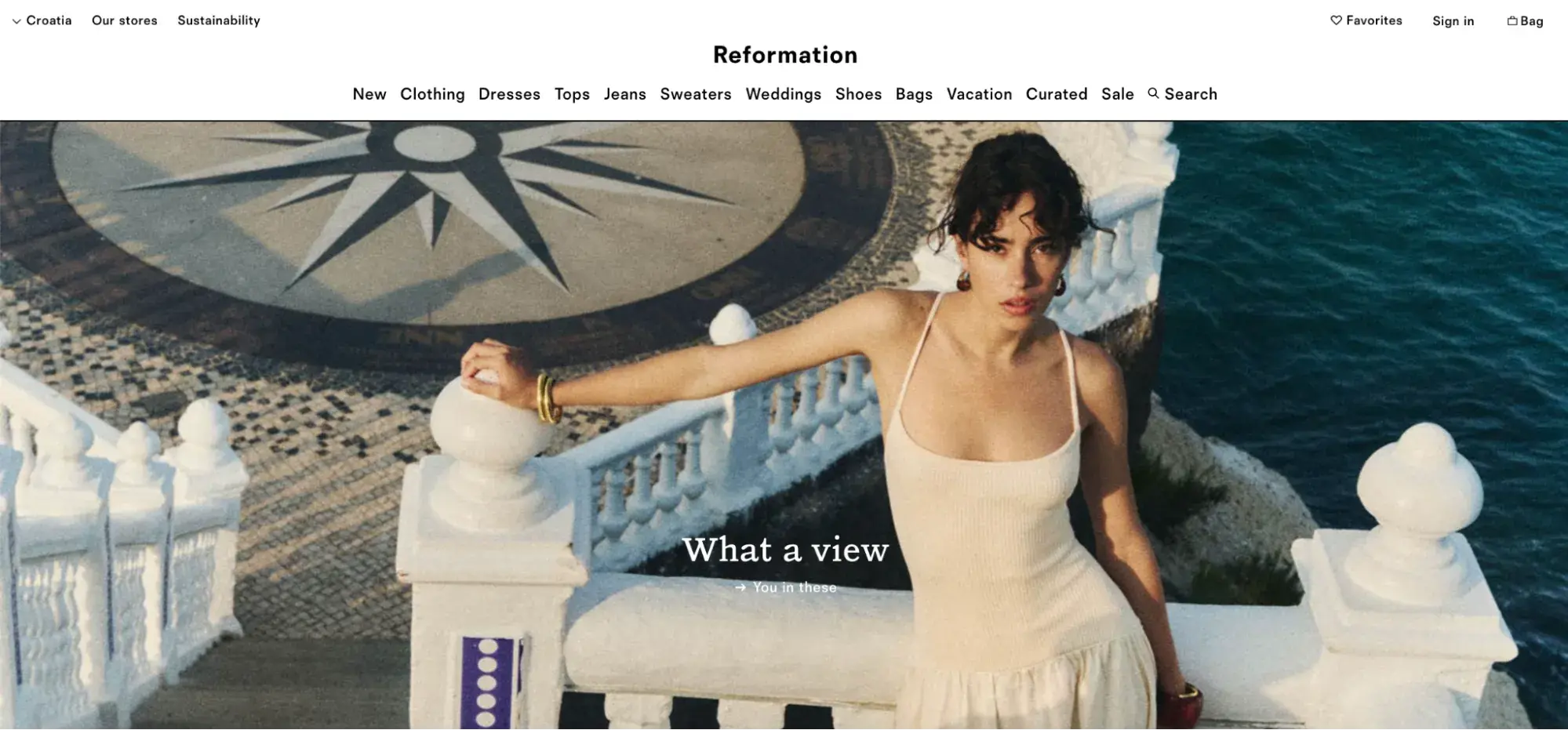 copywriting example from reformation fashion brand