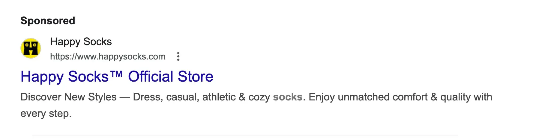 happy socks ad copywriting examples