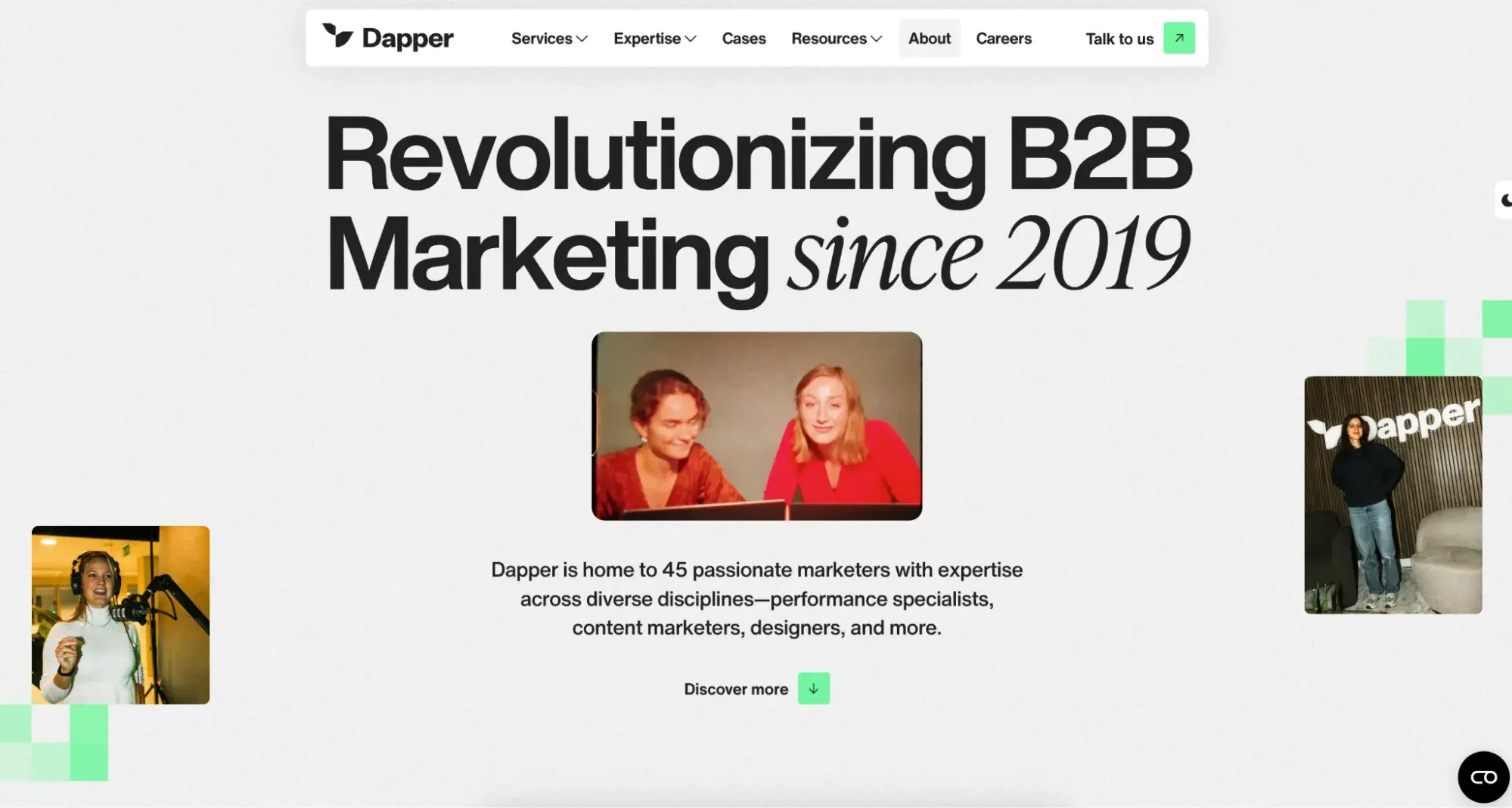 example of video on meet the team page