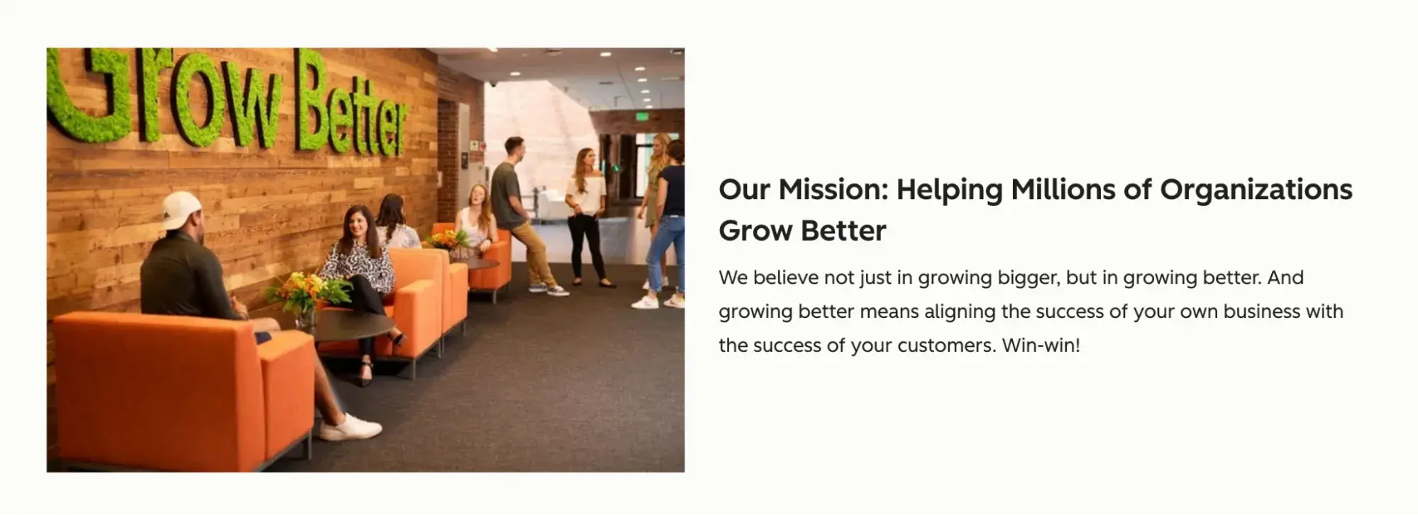 hubspot highlights its mission on its “about” page
