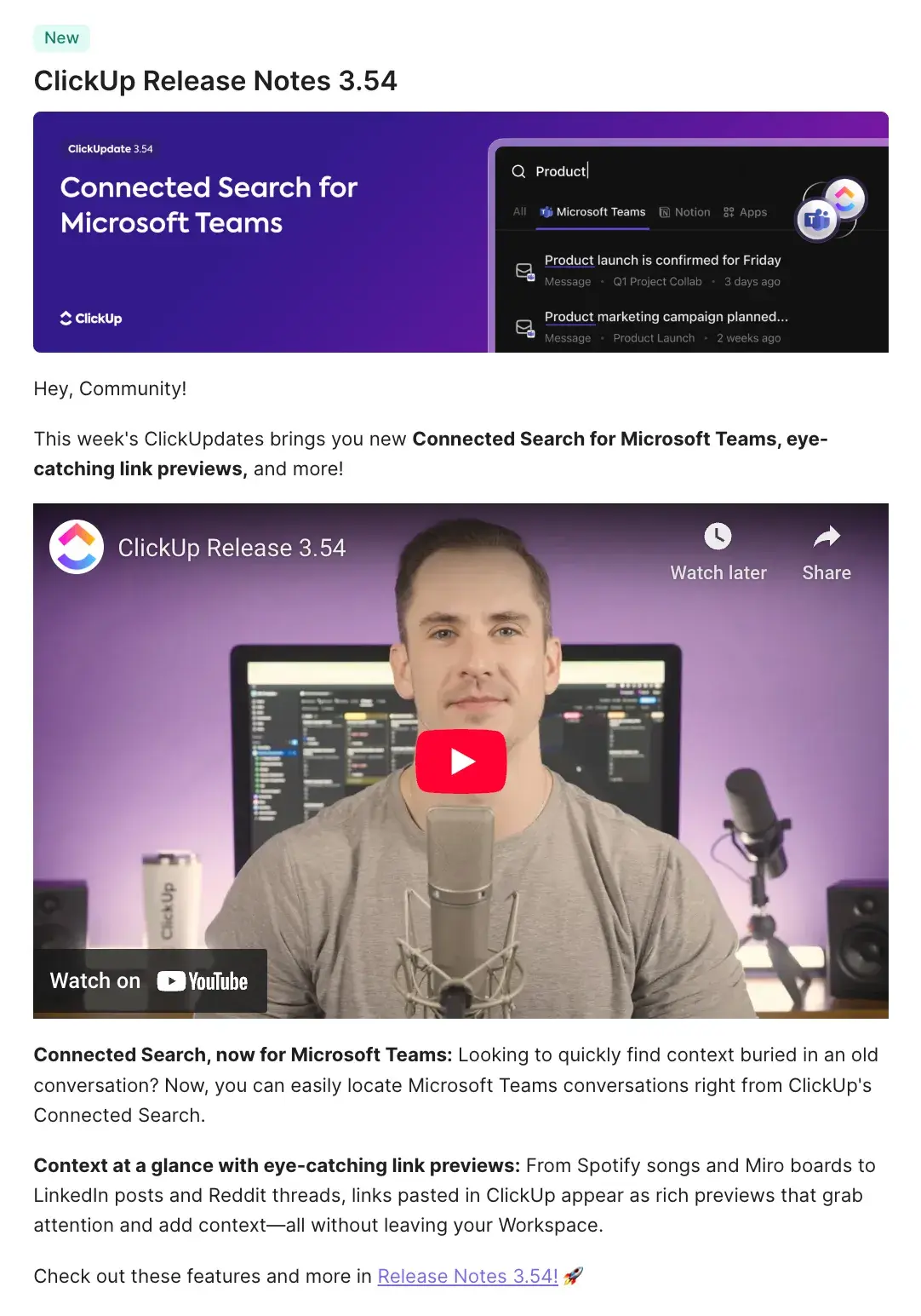 executive summary example, clickup