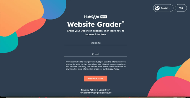 hubspot website grader – lead magnet example