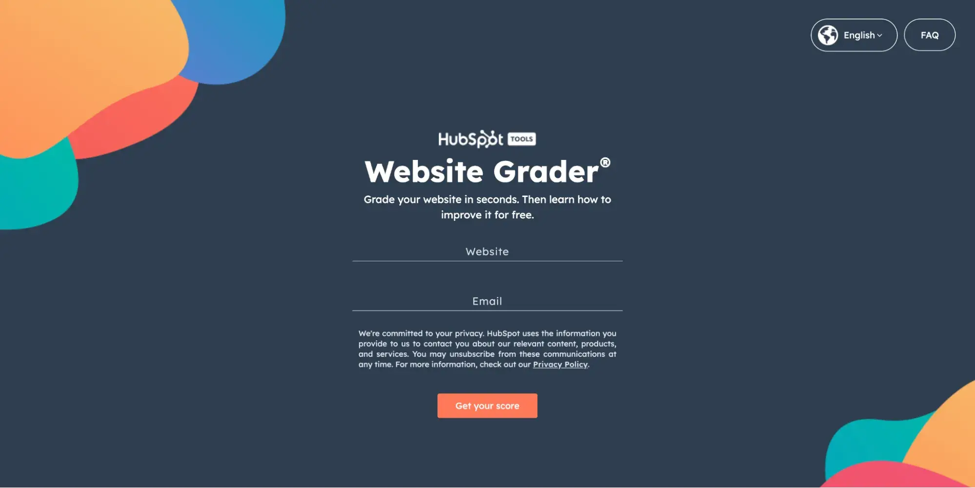 HubSpot's website grader