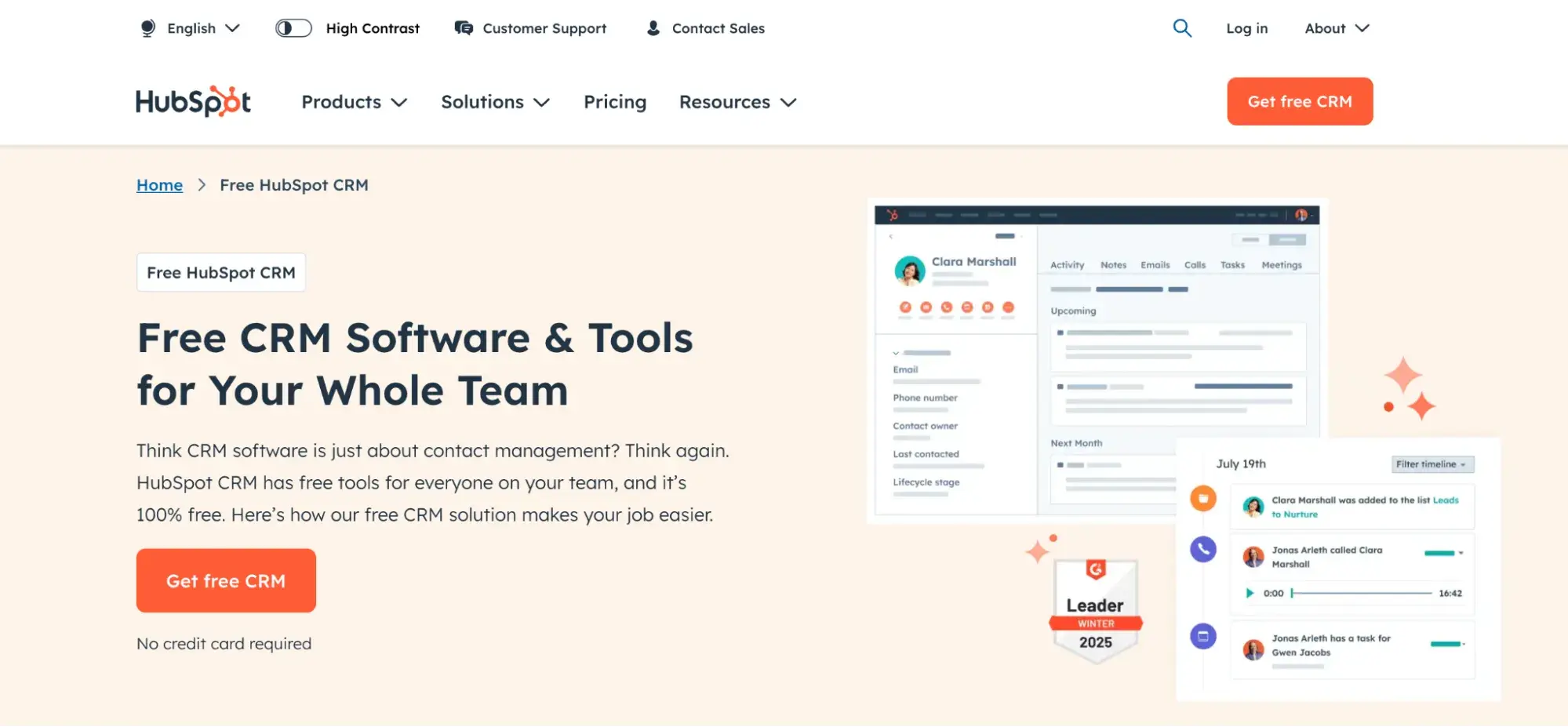 HubSpot free CRM