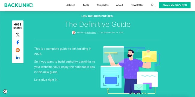 link building for seo by brian dean – lead magnet example