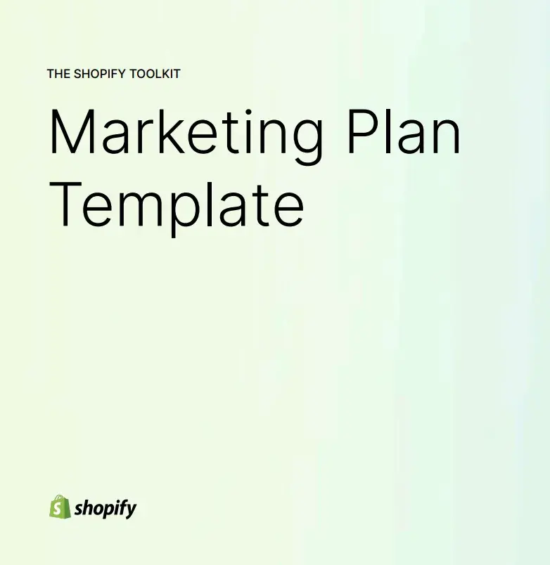 marketing plan template, shopify