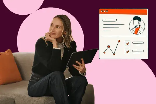 amb website personalization for a woman holding an ipad  