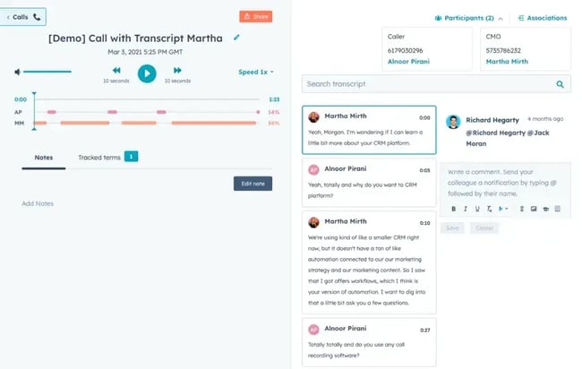 HubSpot's conversation intelligence