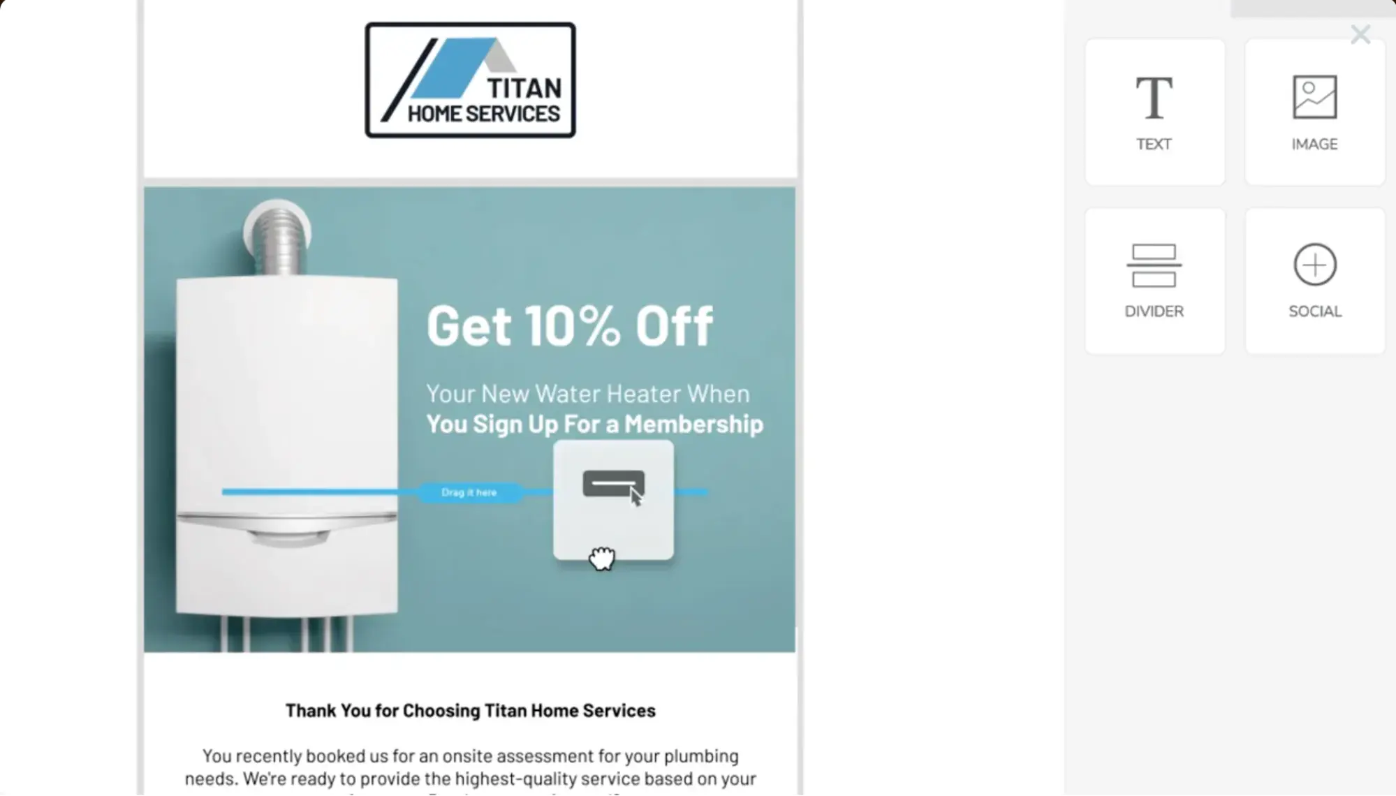 servicetitan email editor; email marketing for hvac companies